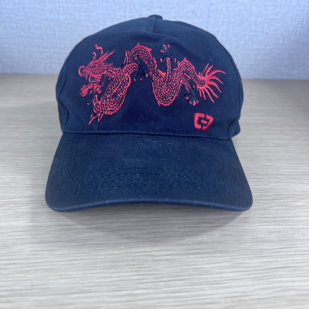 OTB Black Dragon Embroidered Baseball Cap Hat Adjustable Strapback Cotton